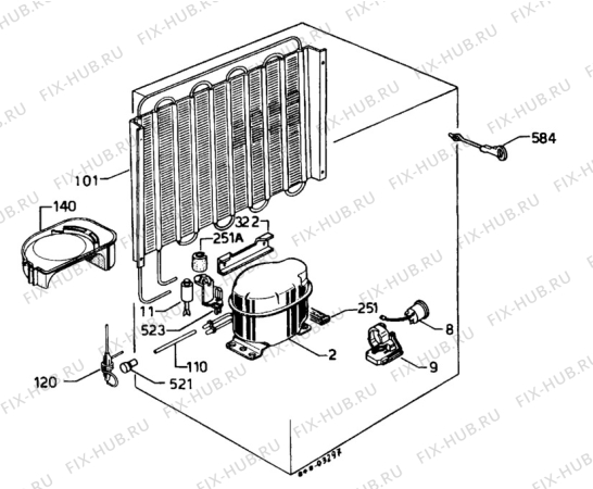 Взрыв-схема холодильника Electrolux ER1529T - Схема узла Functional parts